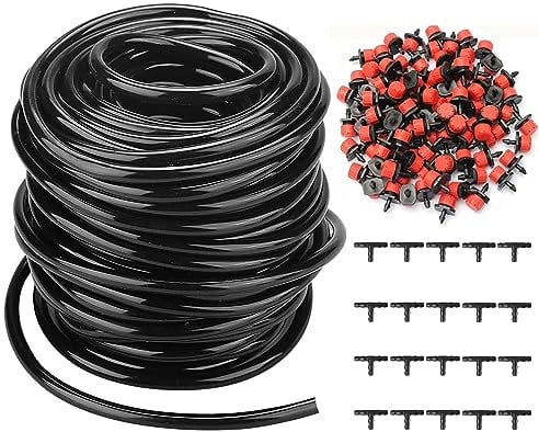 XSQD 25 m Tubo Capillare, Tubo Irrigazione 4mm/7mm, Irrigazione a Goccia, Tubo a Goccia, Impianto Irrigazione Giardino, Pvc Tubo Per Irrigazione, Tubo Per l'Irrigazione Di Giardini e Orti