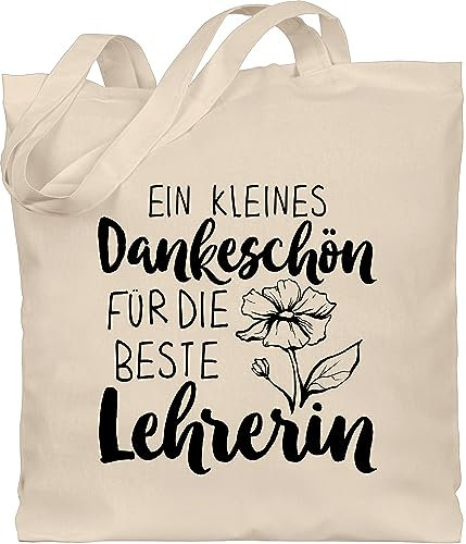 Baumwolltasche - Taschen - Ein kleines Dankeschön für die beste Lehrerin - Unisize - Naturweiß - bag best teacher lehrerinnen tasche klassenlehrerin danke beutel geschenk lehrertasche
