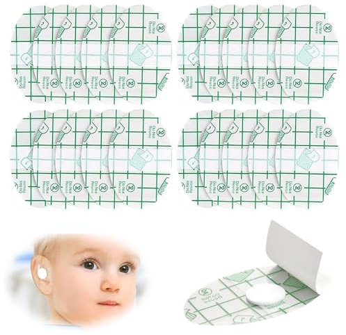 Einweg Ohr Patch Aufkleber, Baby Wasserdichte Ohr Aufkleber, Baby Ohr Wasserdichte Aufkleber, Wasserdichte Ohraufkleber, Einweg-Ohr-Patch für Baby Schwimmen Dusche, 20 Stück