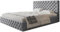 AlpiMeble Polsterbett Miami Slim mit Kopfteil, 180 x 200 cm, Doppelbett mit Bettkasten und Lattenrost aus Holz, Farbe: Grau, Velourestoff