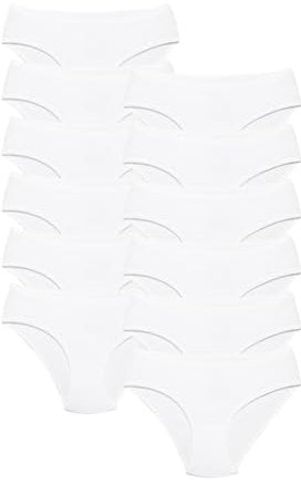 ALYA UNDERWEAR Mädchen-Slip, Kinder-Slip aus Baumwolle, weicher und bequemer Mädchen Höschen (Pack of 10, White-X05)