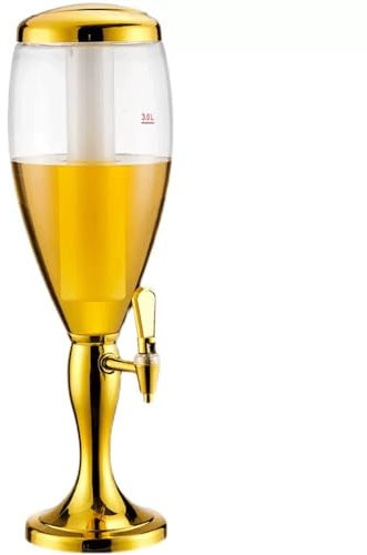 Dispensador de cerveza, dispensador de cerveza con tubo de hielo de 5 litros, torre de cerveza de mesa de gran capacidad, tubo de hielo extraíble, enfriador de torre de cerveza, dispensador de bebidas