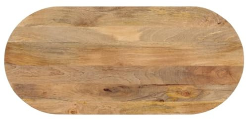vidaXL Tischplatte 110x50x2,5 cm Oval Massivholz Mango