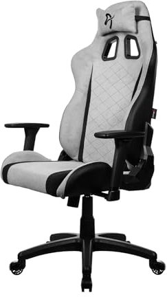 Arozzi Avanti Soft Fabric Durable Upholstery Ergonomic Office and Gaming Chair with High-Level Features Like 3D Armrests and a Pro Mechanism Along with Soft Neck & Lumbar Support Pillows - Light Grey