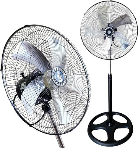 Generico Ventilatore a Piantana 5 Pale in Metallo Basso Consumo 65W Regolabile