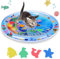 Hebterrka Tapis de jeu sensoriel d'eau pour chats, chats épais et jouets pour chien, tapis de jeu pour chat, jouet interactif, tapis sensoriel d'eau, tapis rafraîchissant
