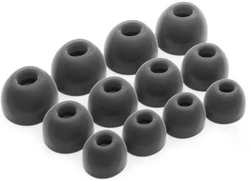 Okuli 12 x Gommini Auricolari in Silicone Ricambio per JBL Live Pro 2 Auricolari Cuffie in Nero