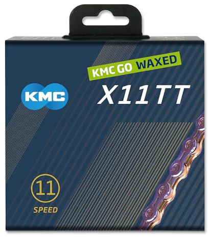 Fahrrad Kette, KMC Fahrradkette,TT11 NEOCHROME WAXED, 1/2 x 11/128, 118 Glieder, 11-fach, waxed, metallic pink