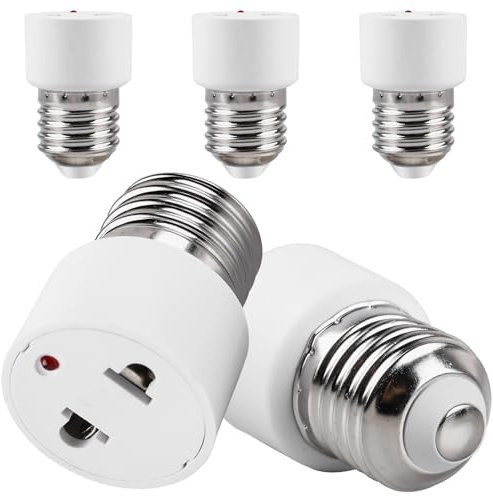 5 Stück Lampenfassung E27 Fassung Lampenfassung, E14 auf E27 Adapter, Adapter E 27 Auf E14 für Ac 90v bis 240v 4a Lampe Sockel Lampen (Weiß)
