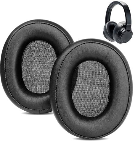 DowiTech Professional Earpads Cushion Replacement Compatible with Audio-Technica ATH-SR50BT SR50 Wireless Over-Ear Headphones Ear pads with Skin-Friendly Leather and Memory Foam