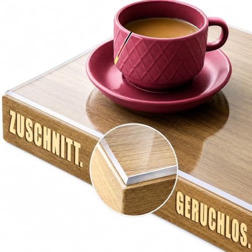 Floordirekt Transparente Tischfolie, Tischdecke mit 45° abgeschrägter Kante, Größe wählbar, Tischfolie nach Maß, Made in Germany, Schutzfolie, Tischschutz, Folie L:140 x B:80 cm