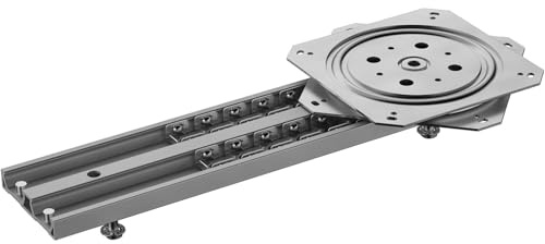 Omge Drehschiebebeschlag Swing 900 - Drehplatte mit Führungsschiene 270 Grad drehbar - belastbar bis 120kg, Alu/Stahl eloxiert/verzinkt