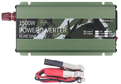 1500 W Reiner Sinus-Wechselrichter, Solarstrom-Auto-Wechselrichter für Telefon, Laptop, Fernseher mit Kühlventilator, Flammhemmender Schutz, Unterspannungsalarm