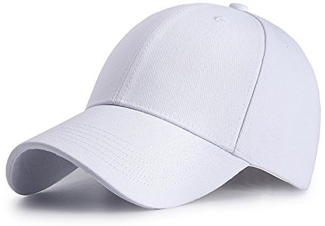 HGDGears Baumwolle Baseball Kappe Verstellbar Sport Visier Hut für Herren(Weiß)