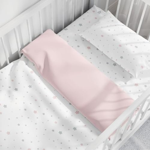 Housse de Couette 100% Coton Biologique pour Berceau d'enfant de 70 x 140 cm, réversible, prévention des Allergies, Ultra Douce, Collection Premium, Industrie espagnole (Étoile Rose)