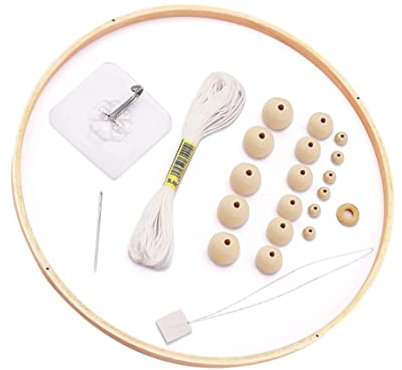 Kindergarten Mobile Crib Bett Bell DIY Bastelhänge kreisförmiger hölzerner Windkamm Ornamente Kindergarten Mobile Krippe Bett Glocke