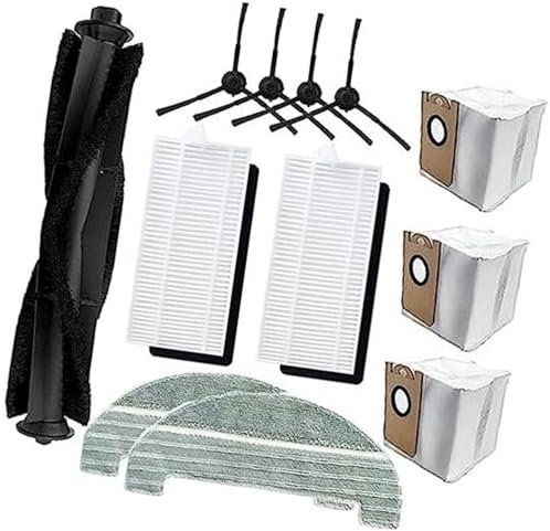 Rynplex Ensemble de 12 accessoires de rechange for aspirateur robot iHome AutoVac Nova, Proscenic et M8 Pro: 1 brosse principale, 3 sacs à poussière, 4 brosses latérales, 2 filtres et 2 serpillères. K