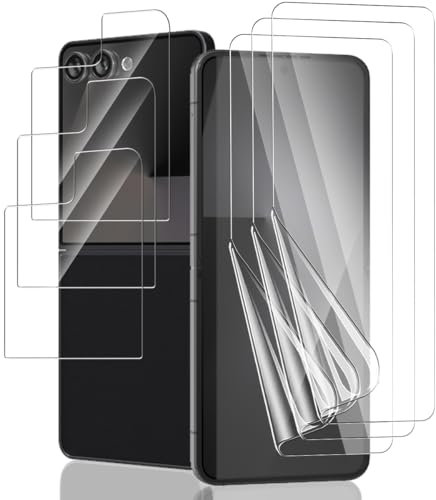 Jaavkkma 3 Piezas Protector Pantalla Flexible para Samsung Galaxy Z Flip 7 + 3 Piezas Cristal Templado Externo, HD/Anti-Arañazos, Película Protectora para Galaxy Z Flip 7 - Película TPU Suave