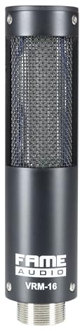 Fame Audio VRM-16, Bändchenmikrofon, Schwarz, 20-18.000Hz Frequenzbereich, 4.47 mV/Pa Empfindlichkeit, 3-pol XLR Anschluss, Kompakte Abmessungen, Natürliche Transientenabbildung