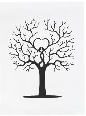 Ejoyous Fingerprint Tree, DIY Guest Book with Signature on Canvas DIY Wedding Tree Personalized for Anniversary Birthday Signature