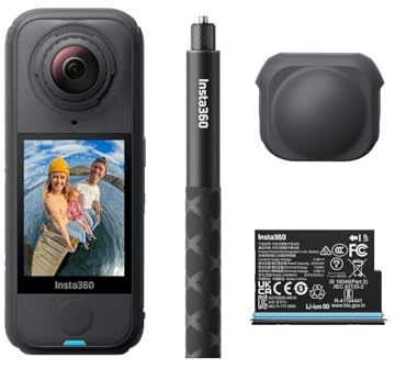 Insta360 X4 Air startpaket – lätt 165 g 8K 360-kamera, osynlig selfiepinne, utbytbara linser, skjuta första och ram senare, inbyggt vindskydd, FlowState-stabilisering, AI-driven app