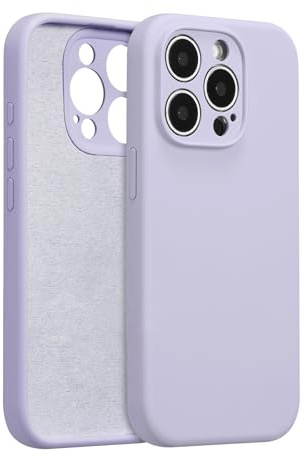 ZTOFERA Liquid Silicone Case for iPhone 15 Pro, Anti-Scratch Soft Microfiber Lining, Ultra Slim Full Covered Camera Protection Shockproof Protective Cover, Lilac