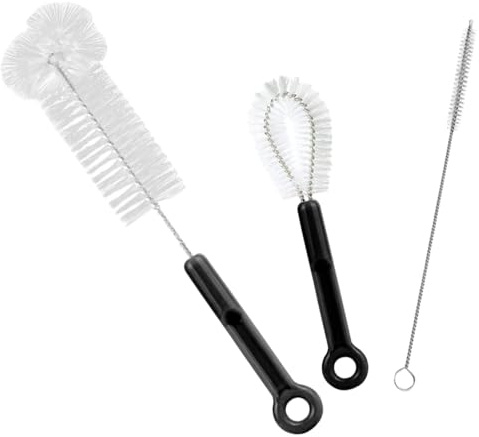 3-Pack Bottle Brush Heads Set, Flexible Water Bottle Brushes for Cleaning Straws, Tumbler Lids & Narrow Necks, Compatible Straw Cleaner Brush Heads for Reusable Bottles