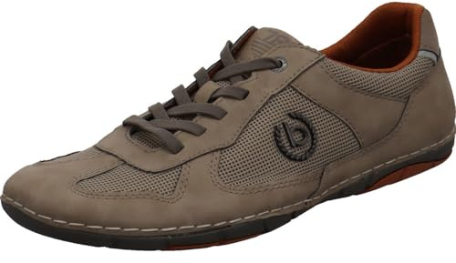 bugatti leichte Herren Sneaker Sandstone in Grau, als Alltagsschuh für Frühling mit Soft Flex. grau Gr. 43