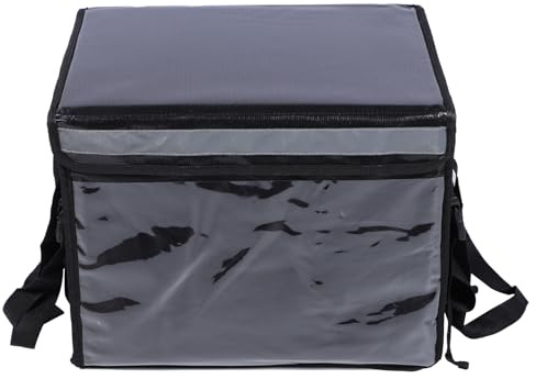 HOMSFOU Insulated Waterproof Meal Box 48l with Stand, Divider Ties, Thickened Takeaway Food Container and Outdoor Use, Black Medium Portable Insulation Cooler