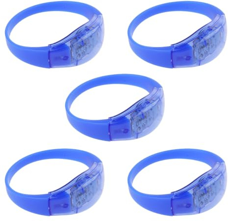 OSNIYAW 5 x LED-Licht-Armbänder mit Klangsteuerung, Konzert, Stimmsteuerung, Armreif, leuchtend, blinkend, Festival-Partyzubehör, stilvolles und modisches Zubehör