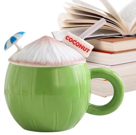 Genérico Tazas graciosas - 430ml Asa Cómoda Decoración de Mesa - Tazas de café bonitas y vaso de agua - Para té, leche, hogar, oficina, de verano, cumpleaños, vacaciones,