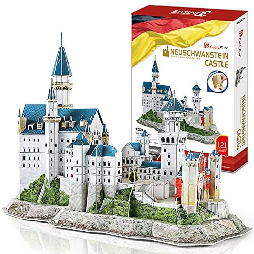 CubicFun 3D Puzzle Schloss Neuschwanstein Deutschland Architekturmodellbausätze Geschenk und Dekoration für Erwachsene und Kinder, 121 Teile