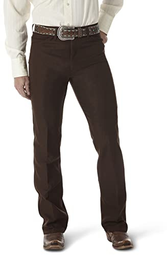 Wrangler Men's Wrancher Dress Jean, Brown, 35W x 30L
