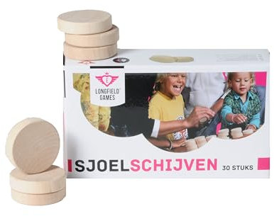 Weible Spiele 340654 - Spielsteine für Shuffleboard, 0607214, Holz
