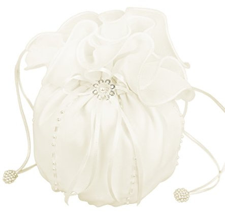 Flora Chiffon Bridal Dolly Bag/Bridesmaid Handbag,beads (IVORY)
