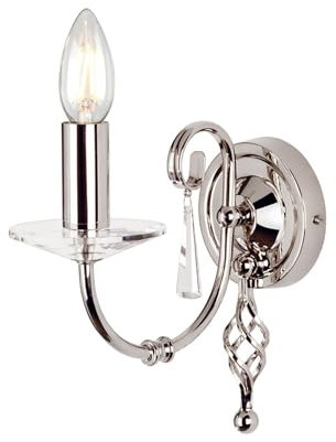 Elstead Lighting Wandleuchte Lampe Stahl Nickel H 22 cm Flurlampe Klassisch Kerzenleuchte