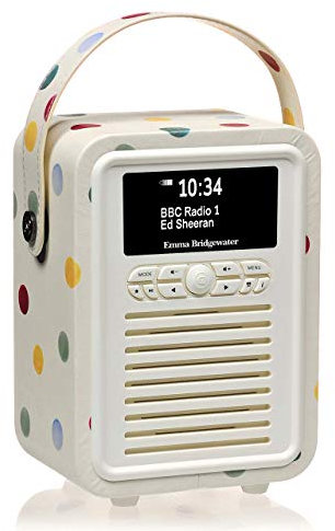 VQ Retro Mini DAB Radio with Bluetooth, Radio Alarm Clock with FM supportability. Mains and Battery Powered Portable DAB/DAB+ Digital Radio