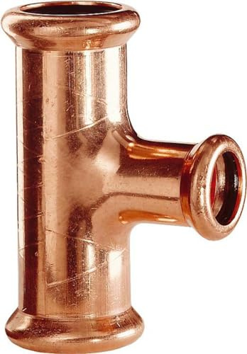 Press Fitting Copper Tee Reduced 42 x 15 x 42 mm Contour M
