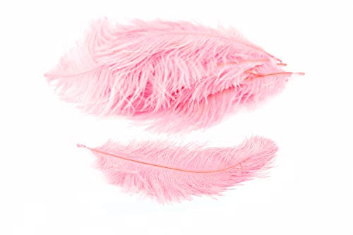 10 Stück Straußenfedern 15-20cm (rosa 148) // Vogelfedern Bastelfedern Schmuckfedern Maskenfedern Deko Federn Strauß Natur