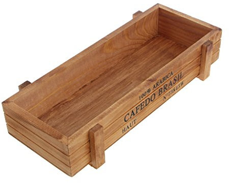 Longsw Vintage Wood Garden Fleur Pot de Fleurs Pot de Fleurs artificielles Jardinière rectangulaire Boîte Plante Lit Marron