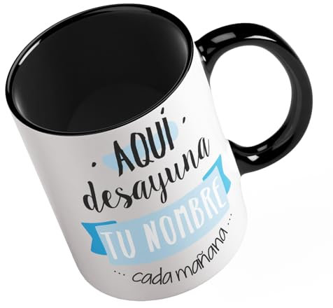 Ropa4 Taza de cerámica de desayuno Personalizada con tu Nombre