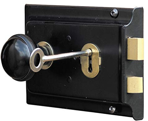 Black Rim Sashlock & Knob Set, 6 x 4 Double Handed by Haven Heritage®
