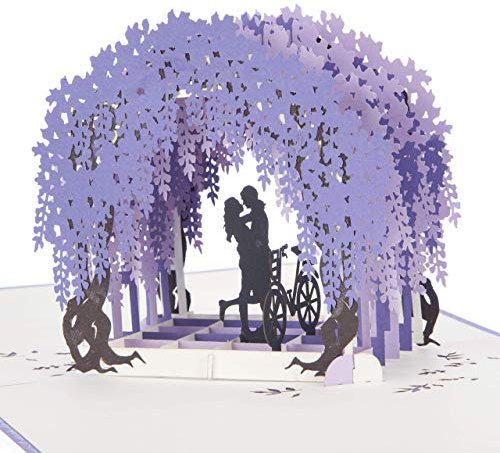 Cardology - Wisteria Pop Up Card | Valentines Day Card, Anniversary Card, Wedding or 3D Engagement Card | Handmade Cards