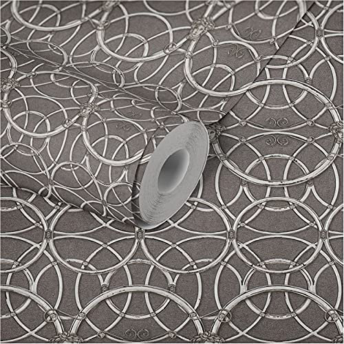 Luxury Wallpaper Versace 4 Non-Woven Wallpaper 10.05 m x 0.70 m Silver Grey Made in Germany 370495 37049-5