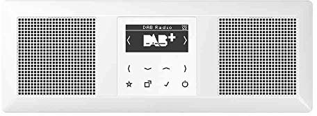 Jung Smart Radio DAB Komplett-Set Weiß DABA2WW mit 2 Lautsprechern und 3-Fach Rahmen AS583WW
