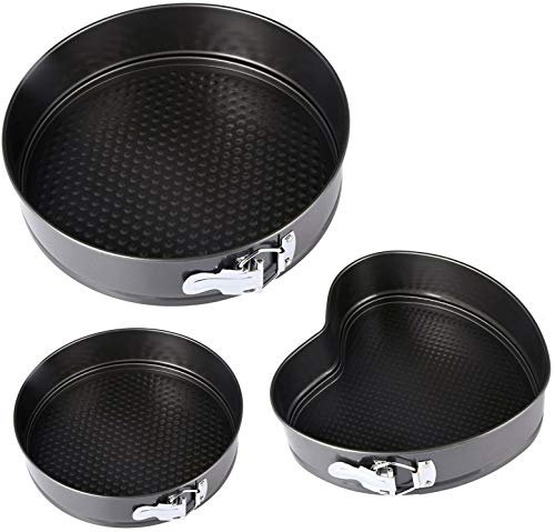 GEP 3 MOLDES para Tartas Pasteles Bandeja Desmontable Molde Antiadherente DE TARTERA