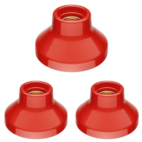 ledscom.de 3 Stück Deckenleuchte/Lampenfassung ELEKTRA, Porzellan, rot glänzend, 1x E27 max. 300W