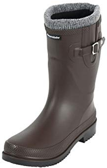 Regenliebe Damen Gummistiefel Pfütze-W warm gefüttert halbhoher Regenstiefel, Farbe:braun, Größe:38 EU