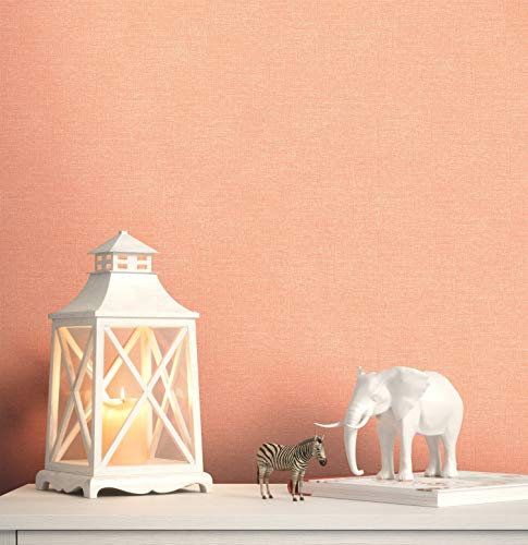 NEWROOM Tapete Orange Papiertapete Einfarbig - Kindertapete Kinder Rot Babytapete Uni Unifarbe inkl. Tapezier-Ratgeber