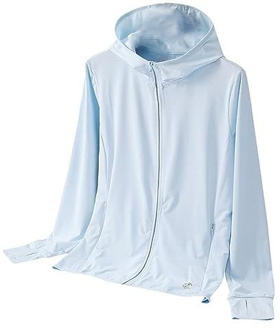 Mujeres UPF 50+ Sun Shirt Shirt Hoodie Ice Silk Rash Guard Top Protection Chaqueta De Protección